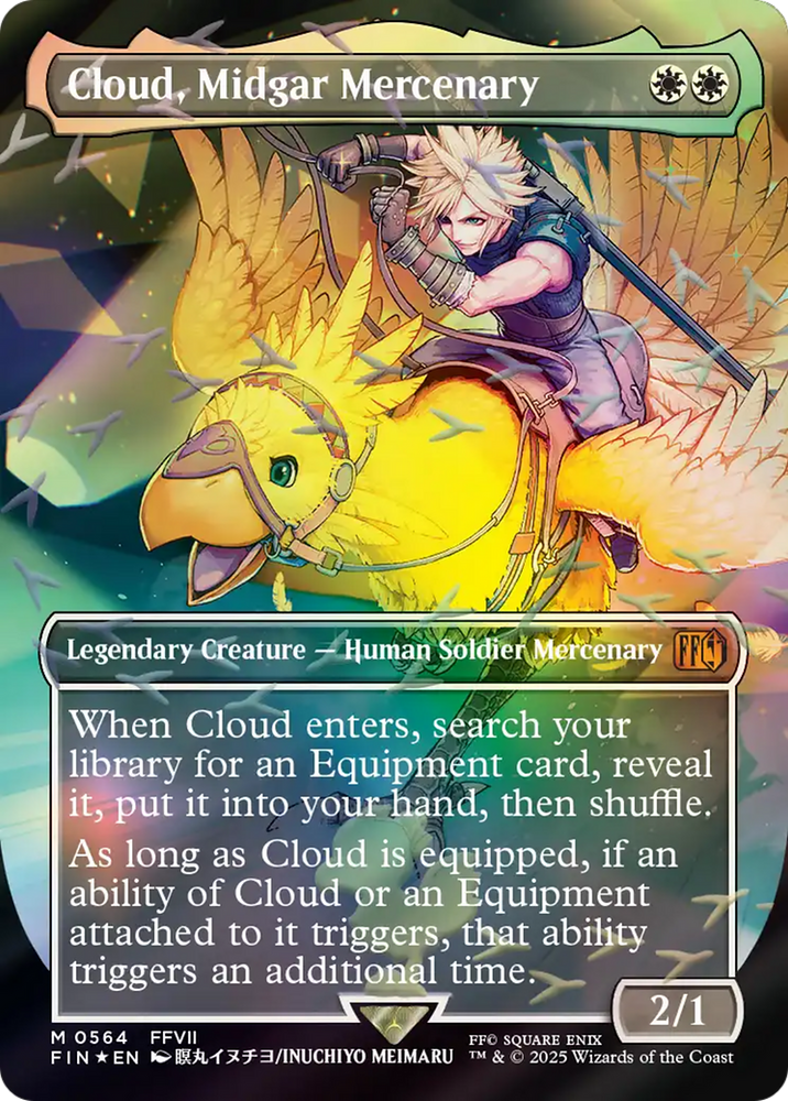 Cloud, Midgar Mercenary (Borderless) (Chocobo Track Foil) [FINAL FANTASY]