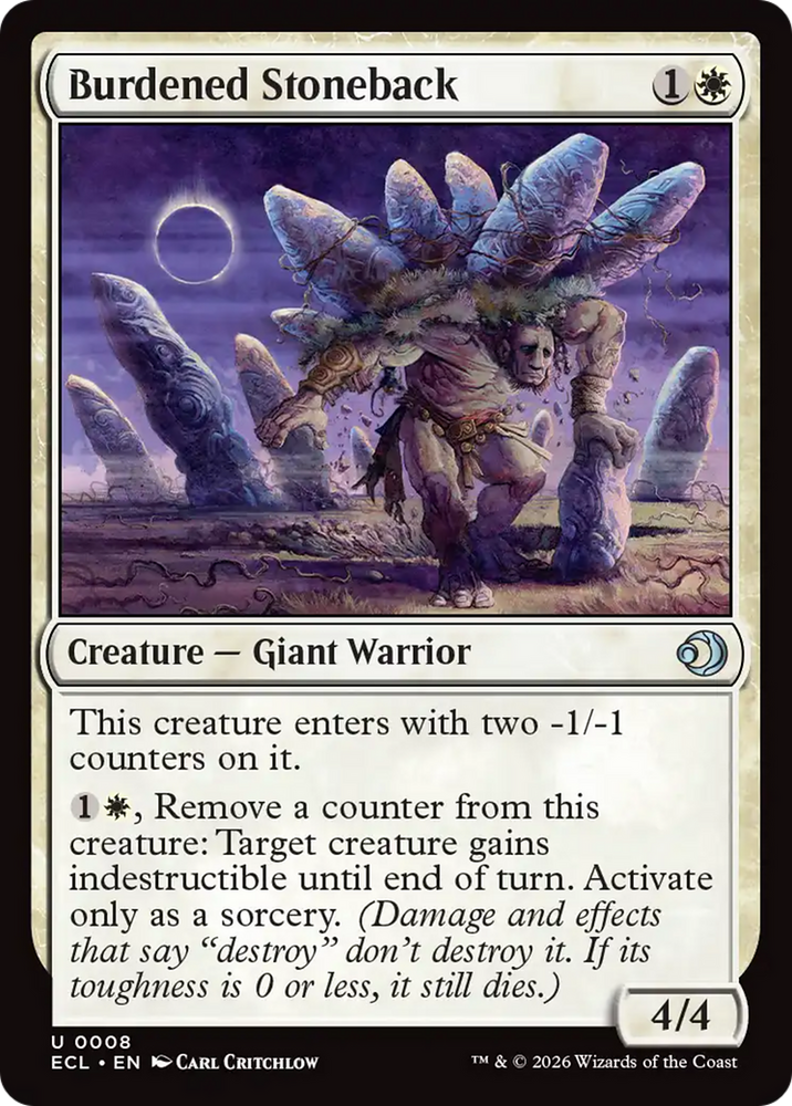 Burdened Stoneback [Lorwyn Eclipsed]